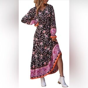 Boho Maxi Dress - 100% Viscose